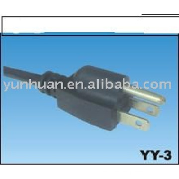 Cable de poder UL conjunto CSA 3prong estándar americano enchufe nema